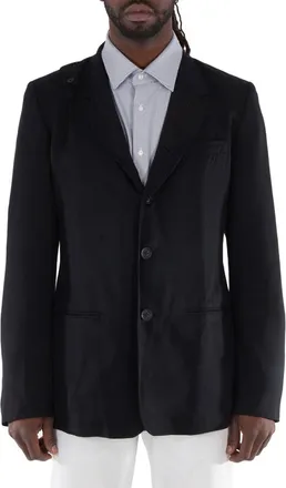 Yohji Yamamoto Strap-Detail Single-Breasted Blazer, Brand Size 3 (Large)