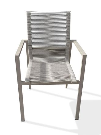 DCB Garden Sill&oacute;n de jard&iacute;n fabricado en aluminio y cuerda trenzada