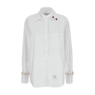 Thom Browne Dames, Blouses & Shirts, Wit, Maat: M Katoen