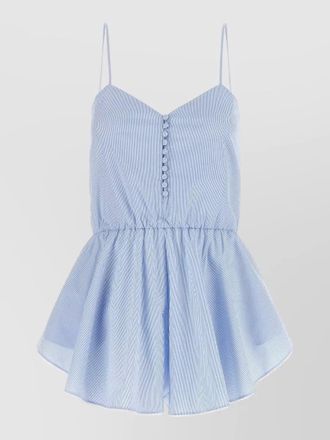 Andamane celeste jumpsuit button detail peplum waist straps
