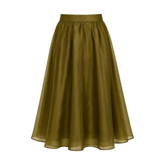 Max Mara Midi Skirts, female, Green, Size: XS Midi Skirts