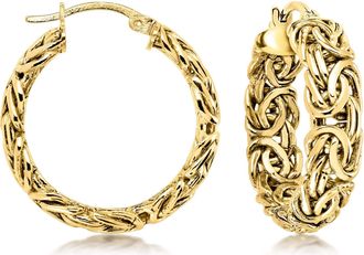 Ross-Simons 14kt Yellow Gold-Plated Byzantine Hoop Earrings