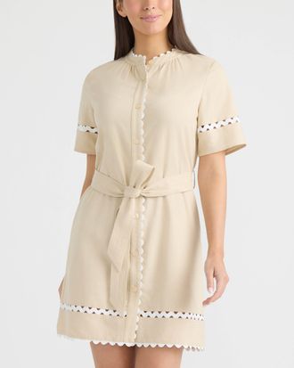 Ellen Tracy Womens Shirt Dress with Ric Rac Detail