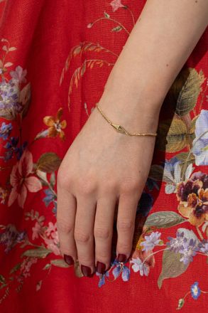 Jimmy Choo London Bracelet With Engraved Logo, Womens, Gold