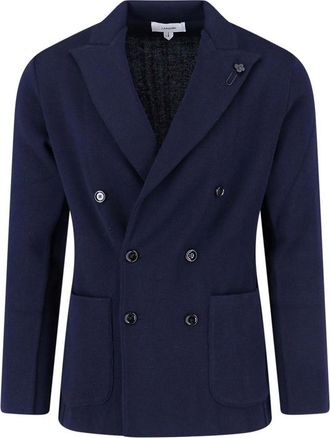 Lardini Double -breasted blazer in virgin wool