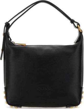 Tod's Leren Schoudertas - Dames - Schoudertassen - Zwart - ONE Size - Leer - Tassen