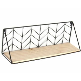 OEM Mini Estante De Pared De Metal Con Soporte De Madera Para Decoraci&oacute;n Del Hogar Y La Oficina S