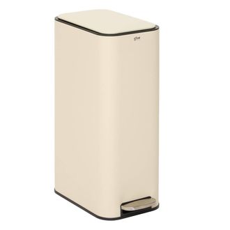 5five Simply Smart Cubo De Basura Rectangular Y Estrecho Con Pedal Delta, 30 L, Color Arcilla - 5five