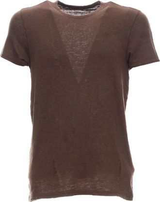 Majestic Filatures Stijlvolle T-shirt en Polo Combo - Heren - T-shirts - Bruin - M - Linnen - Tops