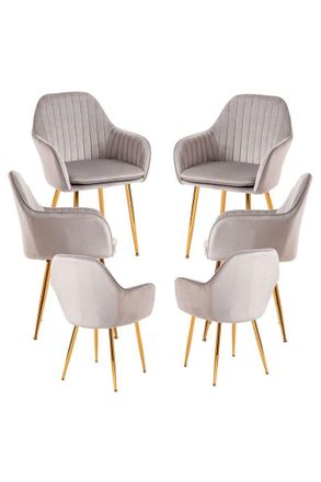 Regalos Miguel Regalos Miguel - Packs Sillas Comedor - Pack 6 Sillas Chic Golden - Gris Claro