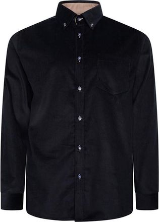 KAM Corduroy Shirt Long Sleeve Pocket Fine Cotton Casual Mens Plus Size 6304 (UK, Alpha, 5XL, Plus, Regular, Navy)