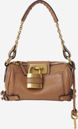 Chlo&eacute; Womens Small Paddington Leather Bag Beige Shoulder