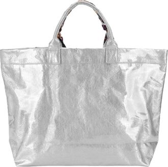 Generic PVC Tote Bag Shoulder Bag Top Handle Shopping Bag Hobo Bag for Women (Silver)