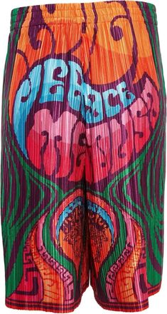 Versace Geplooide shorts met print - Oranje