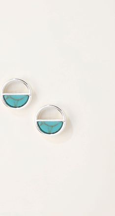 Fat Face FatFace Turquoise Blue Half Circle Studs Earrings