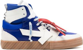 Off-white Floating Arrow high-top sneakers - men - Fabric/Calf Leather/Fabric/Calf Leather/Rubber - 45 - Blue