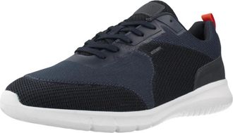 Geox U Monreale - Heren - Sneakers - Blauw - 44 EU - Leer - Schoenen