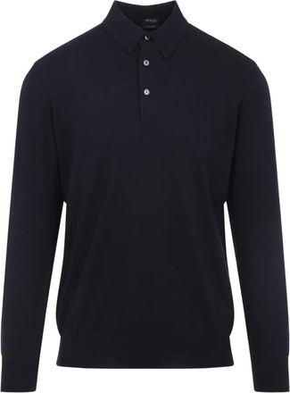 Kiton Polo in cotone con ricamo logo - Blu