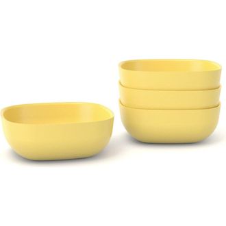 Ekobo Square Cereal Bowl - Set of 4 in Lemon at Nordstrom