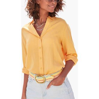Lascana Button Down Blouse in Apricot at Nordstrom, Size 14