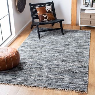 Safavieh Rag Rug Hand Made Area rug, Grey Bohemian Style Non-Shedding