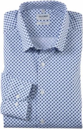 Olymp Olymp, Heren, Overhemden, Blauw, Maat: 2XL