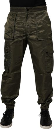 Dolce & Gabbana Mens Dark Green Nylon Cargo Pants