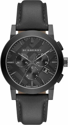 Burberry Accessoires, Heren, Zwart, ONE Size, Leer, Bu 9364 Horloge