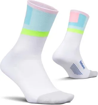 Feetures Elite Light Cushion Mini Crew Sock Sport Sock with Targeted Compression in Candy Court at Nordstrom, Size Large