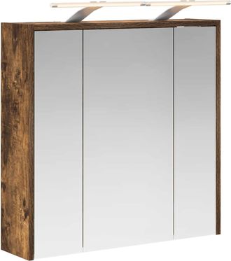 vidaXL Armario Con Espejo De Ba&ntilde;o Roble Ahumado 63,5 X 16 X 62,5 Cm Vidaxl