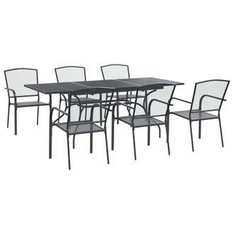 vidaXL Conjunto De Comedor De Jard&iacute;n 7 Pcs Gris Antracita Vidaxl