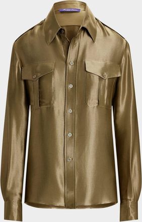 Ralph Lauren Collection Natalie Metallic Satin Shirt