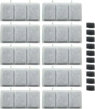 OEM Filtro Per Fontanella Per Gatti - Set Da 10 Pezzi Con Tripla Filtrazione (resina + Carbone Attivo), Compatibile Con La Maggior Parte Dei Modelli