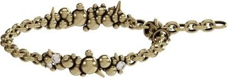 John Richmond Armband met puntige kralen en gouden diamanten - Dames - Armbanden - Bruin - ONE Size - Accessoires
