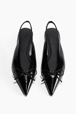 H&M Slingback-Ballerinas aus Leder - Schwarz