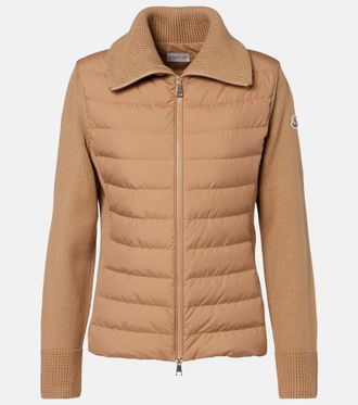 Moncler Cardigan in lana con imbottitura