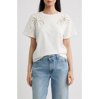 Rag & Bone Floral Cutout T-Shirt in White at Nordstrom, Size X-Small