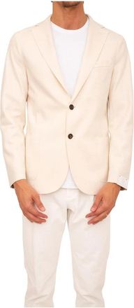 Eleventy Single Breasted Jacket - Heren - Blazers - Wit - L - Wol - Jassen
