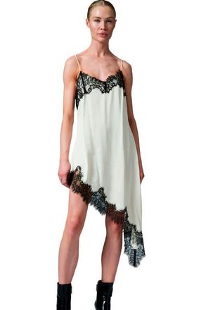 Day Birger Et Mikkelsen Lara Lace Trim Asymmetrical Slip Dress in Vanilla Ice at Nordstrom, Size 10