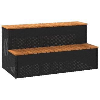 vidaXL Vidaxl Bordo Per Vasca Idromassaggio Nero Polyrattan&massello