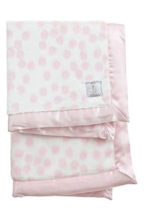 Little Giraffe Confetti Satin Trim Blanket in Pink at Nordstrom