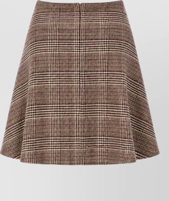 Ermanno Scervino wool checked high-rise mini a-line skirt