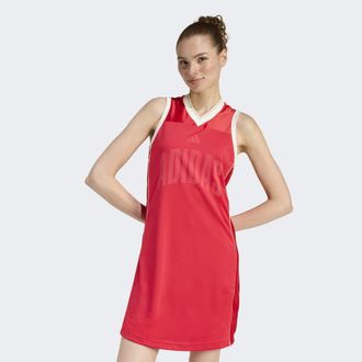 adidas Shirtkleid ADIDAS SPORTSWEAR STADIUM MESH DRESS, Damen, Gr. XXL, N-Gr, pure ruby, crystal linen, sanftes wei&szlig;, Obermaterial: 100% Polyester, Kleider S