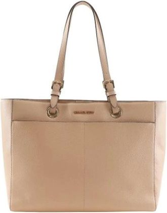 Michael Kors Pre-owned Tote Bags, female, Beige, Size: ONE SIZE Pre-owned Leather Tote Bag