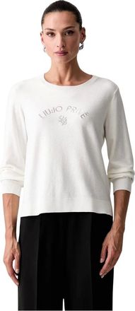 Liu Jo Truien & Vesten, Dames, Beige, XS, Polyester, Trui met ronde hals