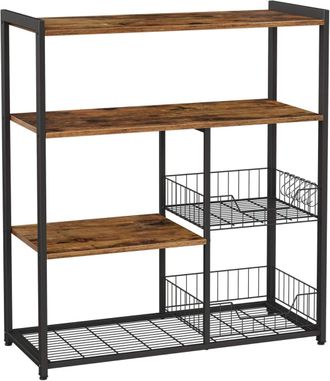 Vasagle Estanter&iacute;a de cocina de 35 x 80 x 95 cm de color marr&oacute;n y negro