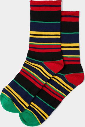 The Elder Statesman Rad Cotton Striped Socks One Size
