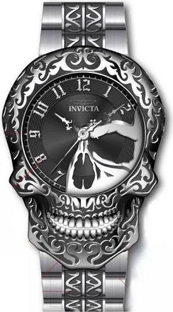 Invicta Mens 31907 Artist Quartz 3 Hand Black, Silver Dial Watch