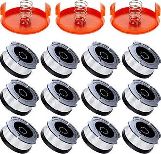OEM Paquete De 18 Carretes De Hilo Para Desbrozadora Compatibles Con Desbrozadoras Black & Decker, A6481 A6485, Carrete De Hilo De 1,65 Mm (12 Hilos, 3 Ta