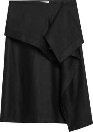 Ferragamo Zwarte Lange Rok Gonna Lunga - Dames - Midirokken - Zwart - S - Rokken